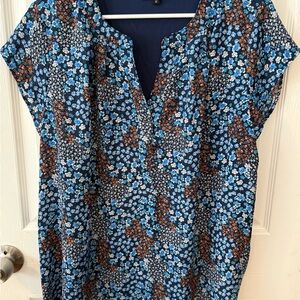 Papermoon Blue and Orange Floral Blouse